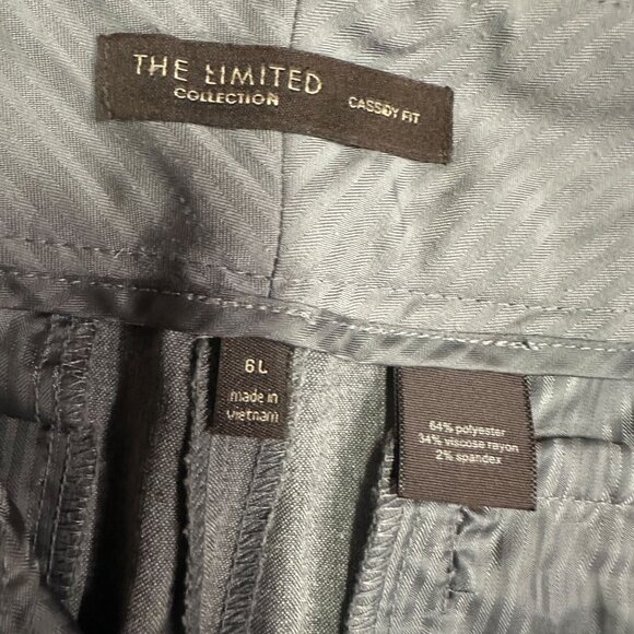The Limited Cassidy Fit Dress Pants 6L Gray Wide Flare Leg Mid Rise Office Wear - Picture 9 of 12